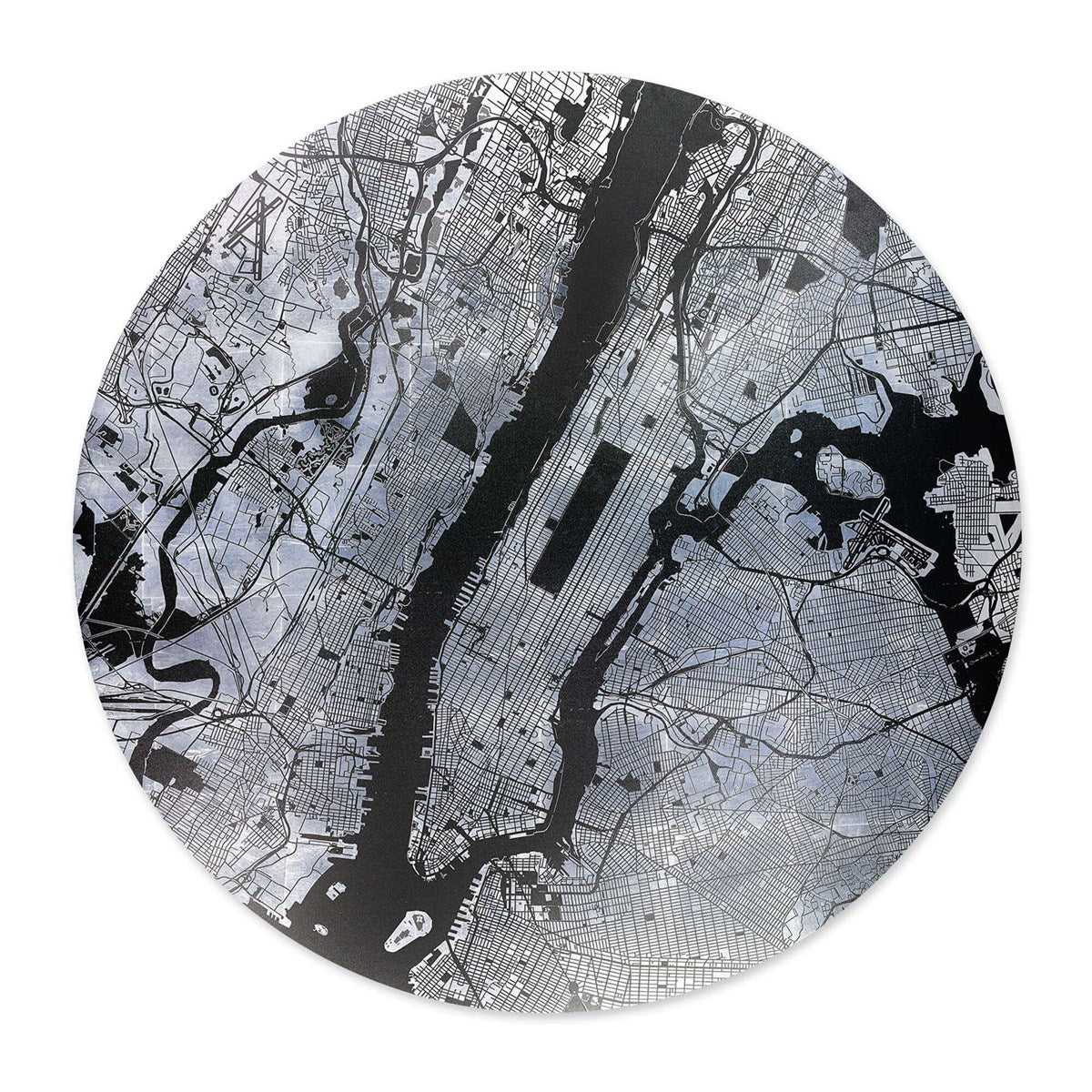 Mappa Mundi New York (Black on Silver)