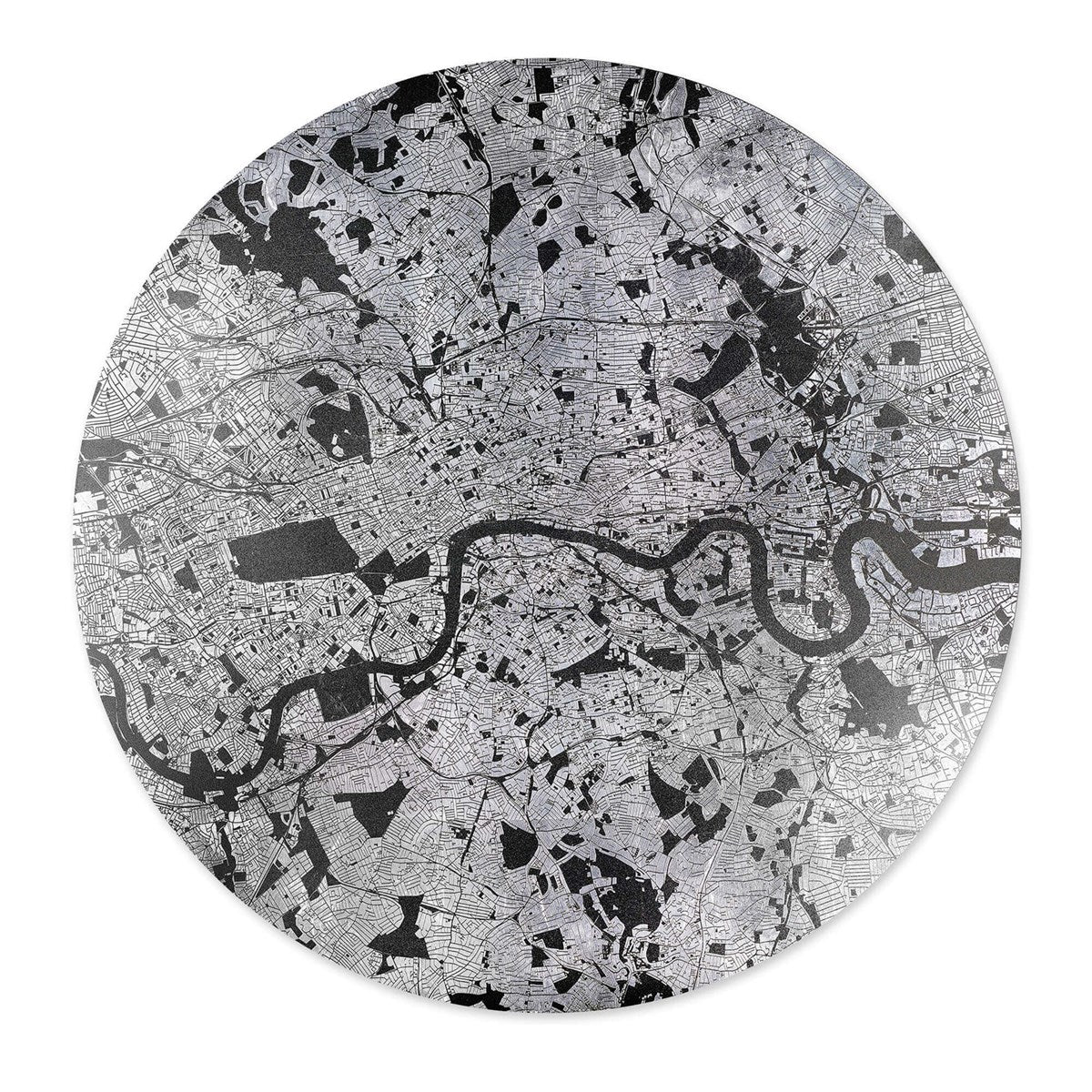 Mappa Mundi London (Black on Silver)