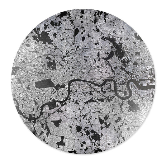 Mappa Mundi London (Black on Silver)