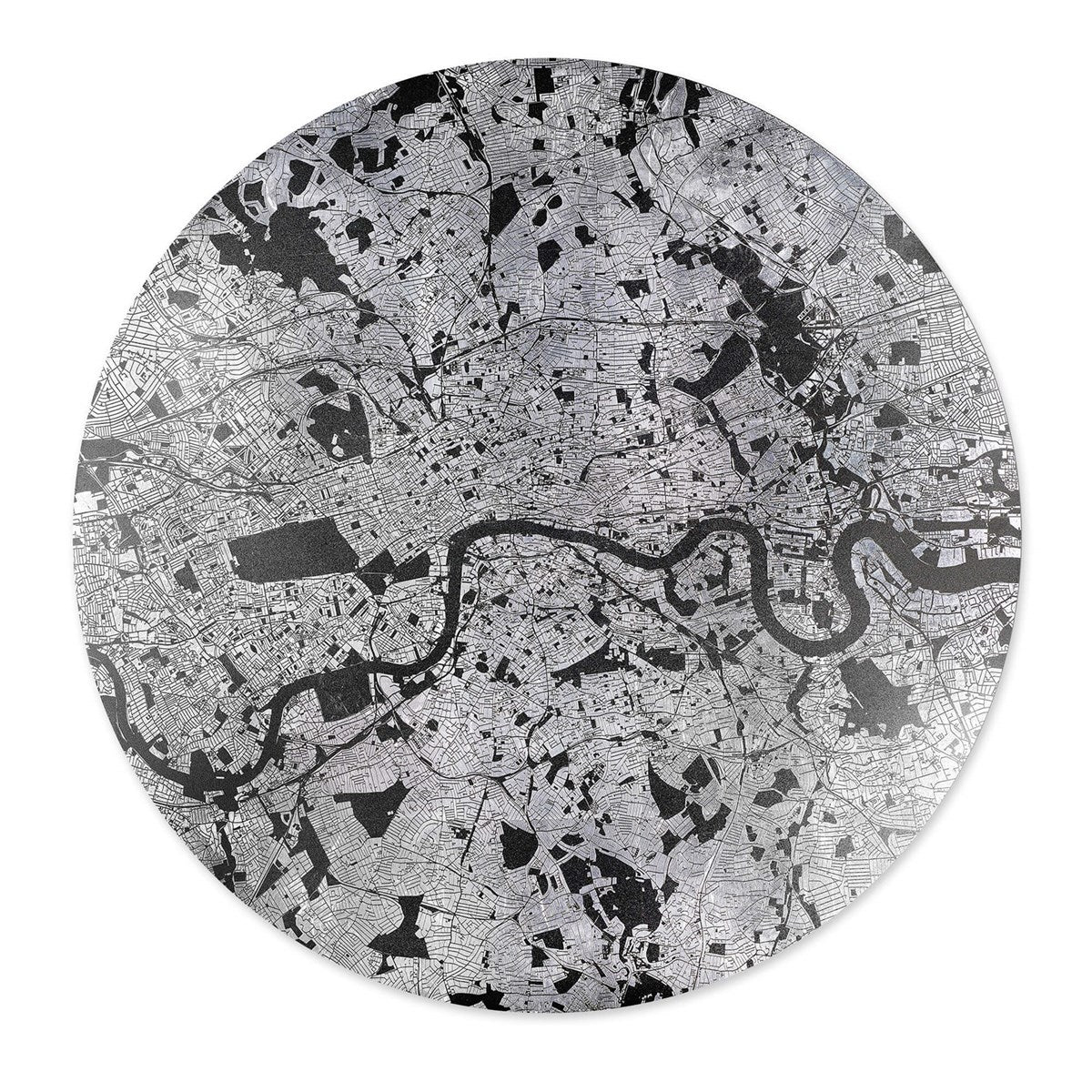 Mappa Mundi London (Black on Silver)