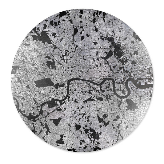 Mappa Mundi London (Black on Silver)