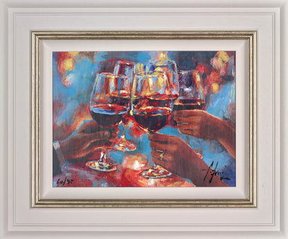 Wine and Blue Lights Red